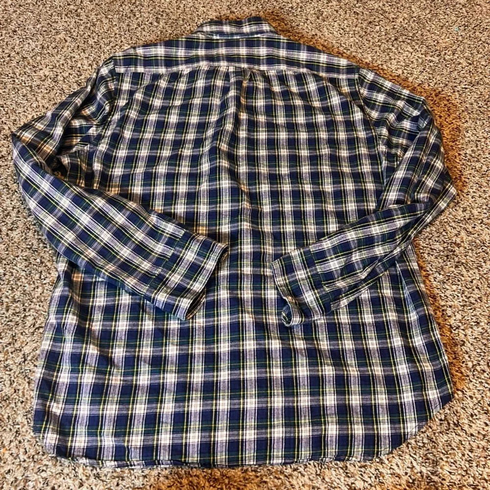 J. Crew Classic Flannel Shirt Brushed Twill Plaid Button Down Long‎ Sleeve L